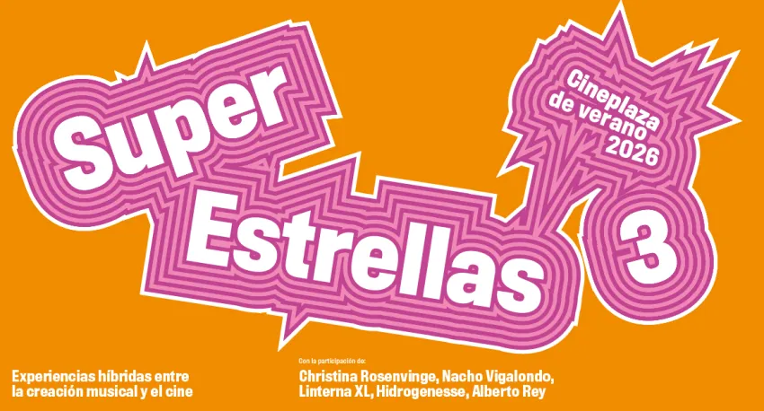 Cartel psicodélico con las letras Superestrellas 3